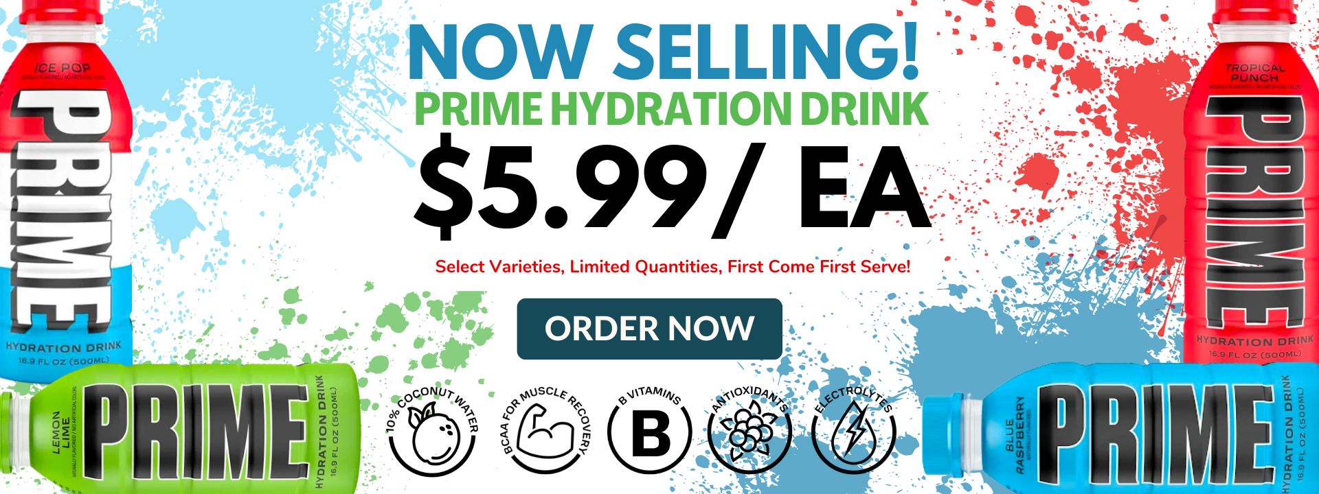 Now Selling Prime Hydration Drink